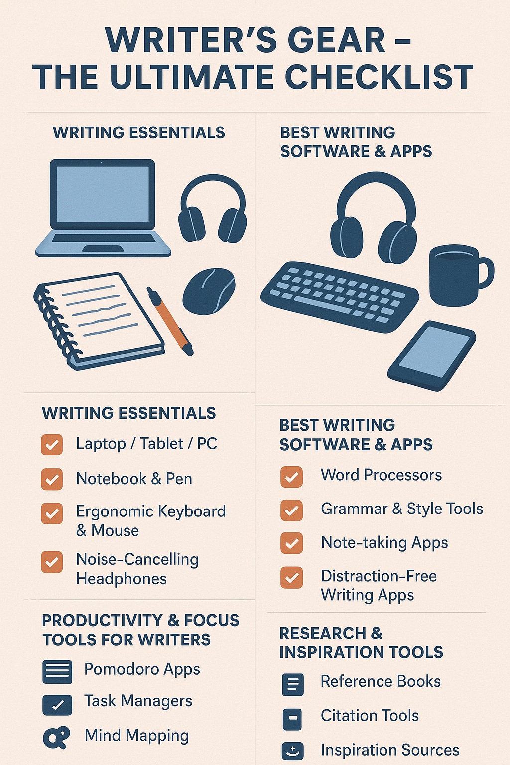 Writer’s Gear – The Ultimate Checklist for Every Writer